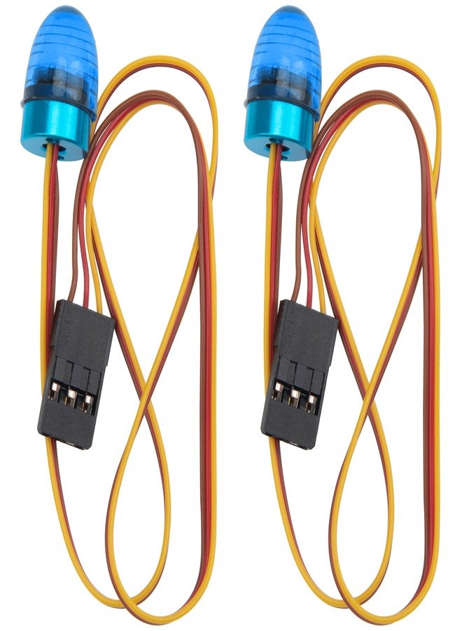 Share Goo 2Pcs ShareGoo RC Flashing LED Lights kit Led Lamp Rotating Beacon Light Compatible with Traxxas TRX4 SCX10 1/10 RC Crawler Engineering Excavator Car 1/14 Tamiya Tractor RC Car Truck (Blue) - Image 3